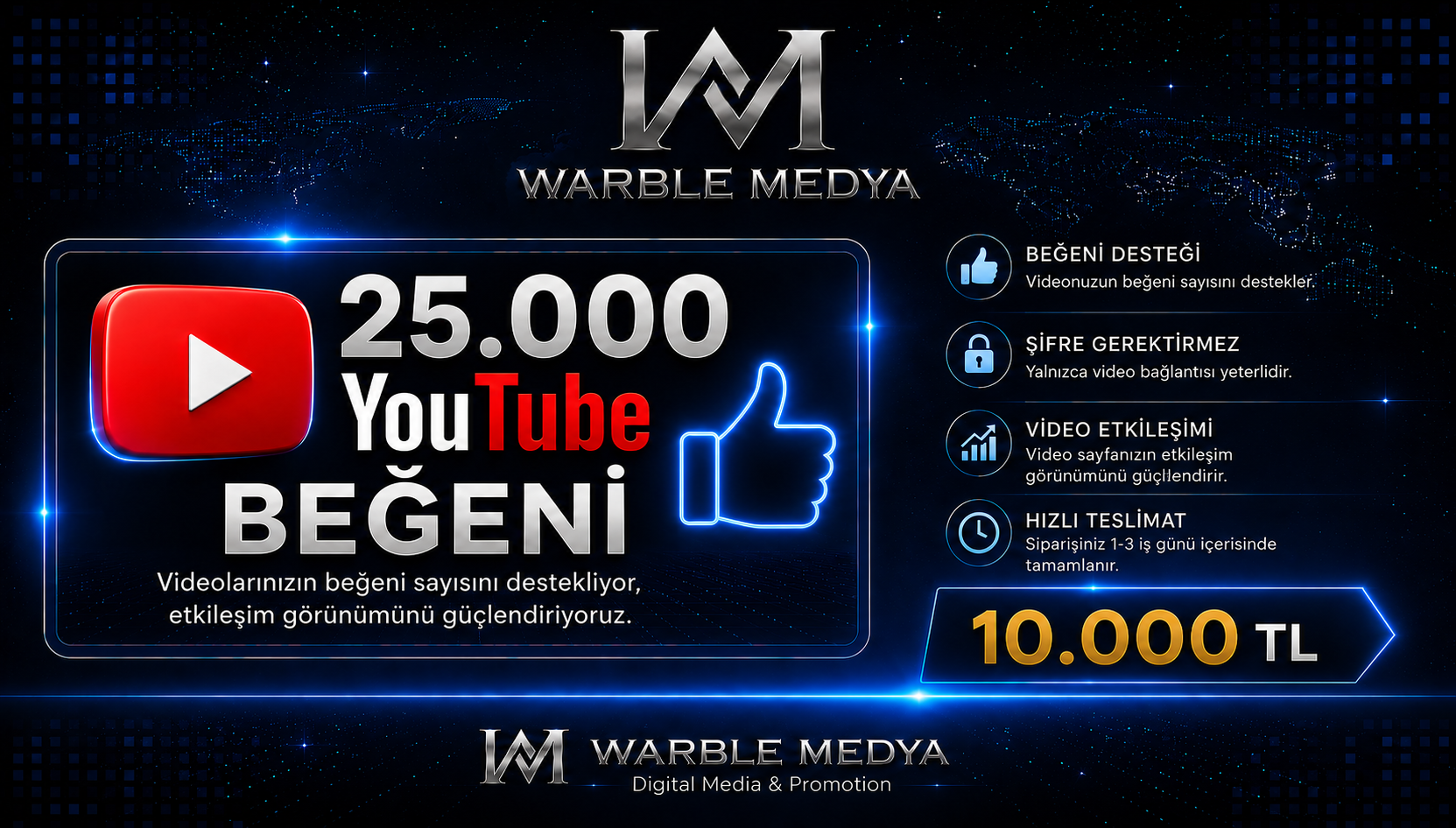 25.000 YouTube Beğeni Hizmeti | Video Etkileşim Desteği
